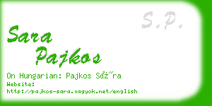 sara pajkos business card